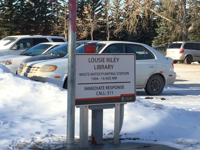 Outside Louise Riley Library in northwest Calgary.
